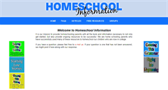 Desktop Screenshot of homeschoolinformation.com