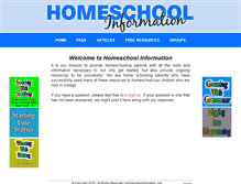 Tablet Screenshot of homeschoolinformation.com